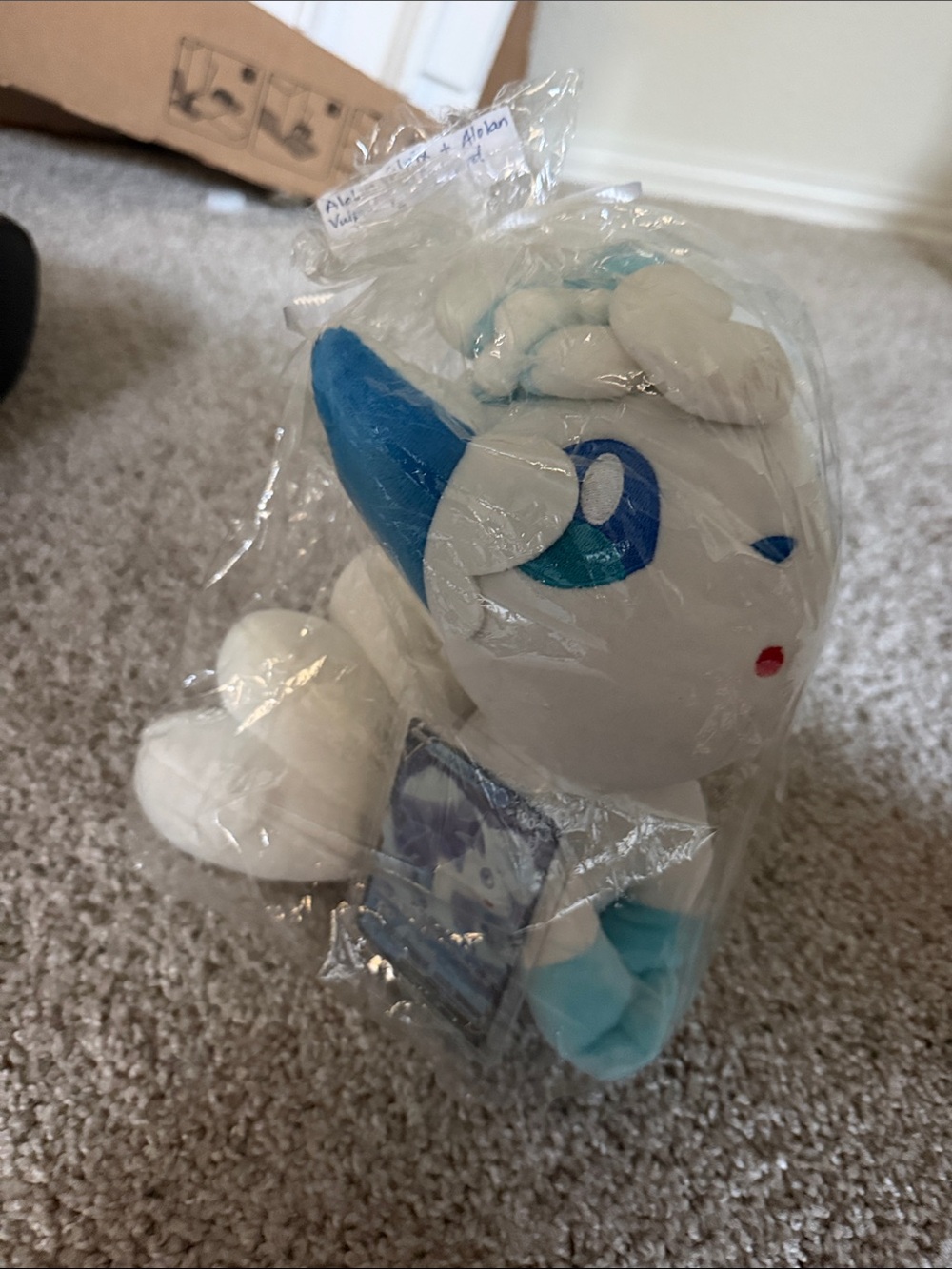 White and Blue Plush Character Toy - Soft Kids Plush
